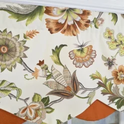 RLF Home 100% Cotton Zanzibar Petticoat With Poly/Cotton Lining Rod Pocket Valance 50" X 17" Orange -RLF Home Sales GUEST 4b1b6937 f9f4 4a17 87d0 6ffb6cd7a7c5