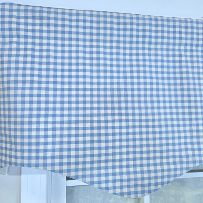 RLF Home 100% Cotton Gingham Regal With Poly/Cotton Ivory Lining Rod Pocket Valance 50" X 17" Blue 6 RLF Home 100% Cotton Gingham Regal With Poly/Cotton Ivory Lining Rod Pocket Valance 50" X 17" Blue - Image 4