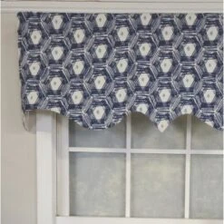 RLF Home 3" Rod Pocket High Quality Fabric Jerin Regal Valance For Windows 50" X 17" Navy -RLF Home Sales GUEST 518f37ce e57c 4e28 b20f 6df1d8d6344e
