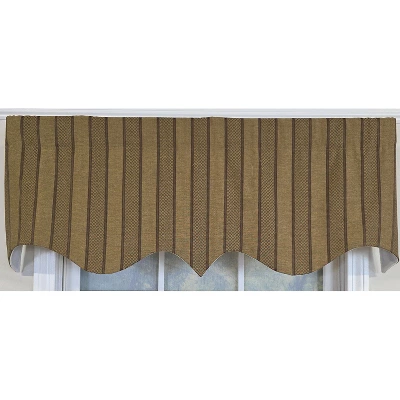 RLF Home 100% Cotton Bronte Regal With Poly/Cotton Ivory Lining Rod Pocket Valance 50" X 16" Olive 4 RLF Home 100% Cotton Bronte Regal With Poly/Cotton Ivory Lining Rod Pocket Valance 50" X 16" Olive - Image 2