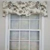 RLF Home 100% Cotton Zanzibar Cornice With Poly/Cotton Ivory Lining Rod Pocket Valance 50" X 17" Gray