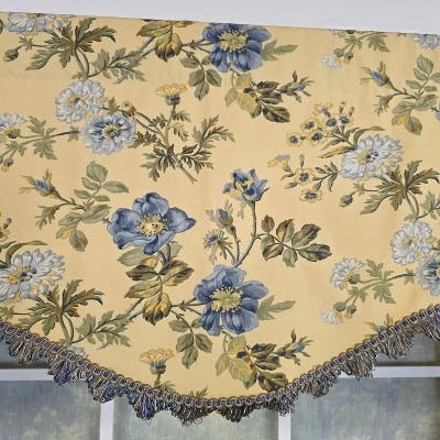 RLF Home 100% Cotton Sunrise Cornice Fully Lined Windows Rod Pocket Valance 50" X 17" Yellow 5 RLF Home 100% Cotton Sunrise Cornice Fully Lined Windows Rod Pocket Valance 50" X 17" Yellow - Image 3