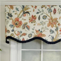 RLF Home 3" Rod Pocket High Quality Fabric Giana Ruffled Provance Valance For Windows 50" X 15" Americana -RLF Home Sales GUEST 572a0b40 b59b 4d92 b5c0 b578fce1e9d9