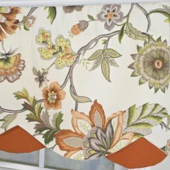 RLF Home 100% Cotton Zanzibar Petticoat With Poly/Cotton Lining Rod Pocket Valance 50" X 17" Orange -RLF Home Sales GUEST 57bb680c 5e01 40f4 9900 fa4aec4e9e5e