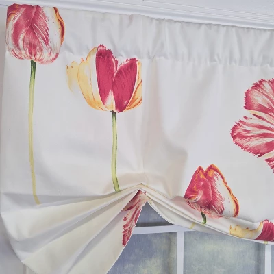 RLF Home 100% Cotton La Tulipe Butterfly With Poly/Cotton Lining Rod Pocket Valance 50" X 16" White 6 RLF Home 100% Cotton La Tulipe Butterfly With Poly/Cotton Lining Rod Pocket Valance 50" X 16" White - Image 4