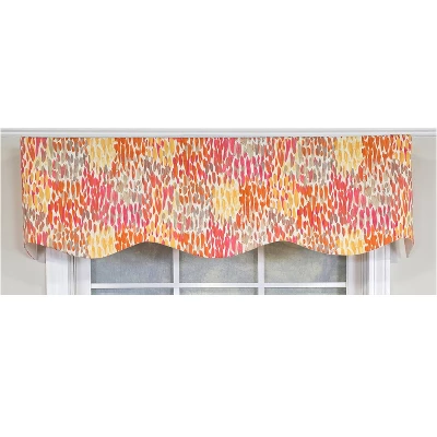RLF Home 100% Cotton Dazzle Provance With Poly/Cotton Ivory Lining Rod Pocket Valance 50" X 17" Orange 4 RLF Home 100% Cotton Dazzle Provance With Poly/Cotton Ivory Lining Rod Pocket Valance 50" X 17" Orange - Image 2