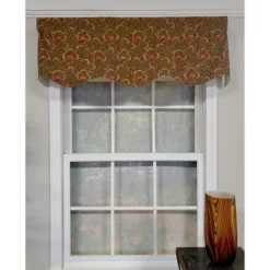 RLF Home Fani Provance 3" Rod Pocket Lining Luxurious And Elegant Window Treatment Valance 50" X 15" Hunter