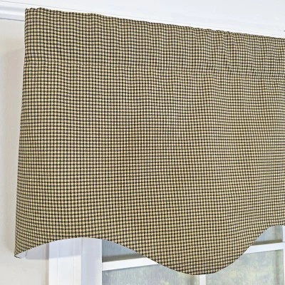 RLF Home 100% Cotton Pin Check Regal Fully Lined Windows Rod Pocket Valance 50" X 17" Black 7 RLF Home 100% Cotton Pin Check Regal Fully Lined Windows Rod Pocket Valance 50" X 17" Black - Image 5