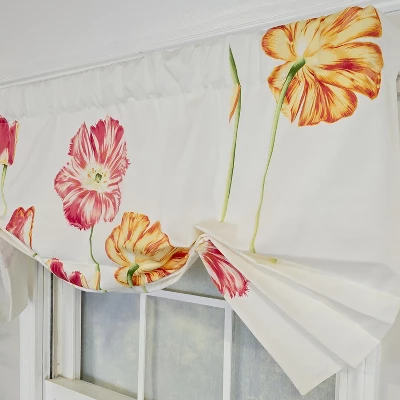 RLF Home 100% Cotton La Tulipe Butterfly With Poly/Cotton Lining Rod Pocket Valance 50" X 16" White 7 RLF Home 100% Cotton La Tulipe Butterfly With Poly/Cotton Lining Rod Pocket Valance 50" X 16" White - Image 5