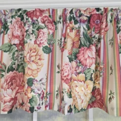 RLF Home 100% Cotton Flower Lane Tailored Unlined Windows Rod Pocket Valance 68" X 13" Multi -RLF Home Sales GUEST 5e169f80 225b 4d16 8aaa 658fc182a1d3