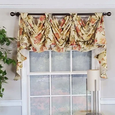 RLF Home Casa Di Diori 3-Scoop Victory Swag Center 25" Tails Elegant Window Treatment 4" Top Tabs 50" X 18" Cameo Cream 3 RLF Home Casa Di Diori 3-Scoop Victory Swag Center 25" Tails Elegant Window Treatment 4" Top Tabs 50" X 18" Cameo Cream