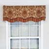 RLF Home Chenille Fabric With Damask Motive Paisley Dream Glory Valance 3" Rod Pocket 50" X 16" Gold/Bronze