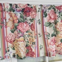 RLF Home 100% Cotton Flower Lane Tailored Unlined Windows Rod Pocket Valance 68" X 13" Multi -RLF Home Sales GUEST 6c076f6c bf3b 4092 8031 aecd050d6050