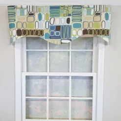 RLF Home Mesmerize Cornice Valance - 100% Cotton With Ivory Lining 50" X 17" Green