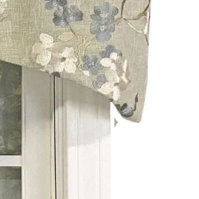 Lilikoi Cornice 3" Rod Pocket Window Valance 50" X 17" Glacier By RLF Home 3 Lilikoi Cornice 3" Rod Pocket Window Valance 50" X 17" Glacier By RLF Home