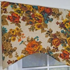 RLF Home 100% Cotton Bountiful Cornice Fully Lined Windows Rod Pocket Valance 50" X 17" Multi -RLF Home Sales GUEST 77852d47 0271 4af7 afd9 c54956b9bb67