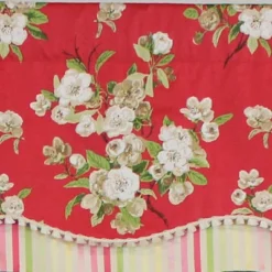 RLF Home Primrose Trimmed Glory 100% Cotton With Fully Lined 3" Rod Pocket Valnance For Windows 50" X 16" Red -RLF Home Sales GUEST 80855e07 1653 44d3 93bb 2dd5be4959db