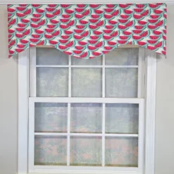 RLF Home Sandias Cornice Valance - 100% Cotton With Ivory Lining 50" X 17" Cream