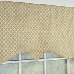 RLF Home 100% Cotton Diamonds Regal Fully Lined Windows Rod Pocket Valance 50" X 17" Green -RLF Home Sales GUEST 82af07e4 ec26 4bf3 a008 9167760b55b2