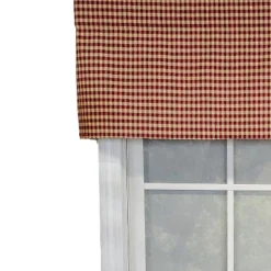 RLF Home Rusty Check Tailored 100% Cotton With Fully Lined 3" Rod Pocket Valnance For Windows 50" X 14" Red -RLF Home Sales GUEST 83388bc8 5c80 45a4 aeb8 8c4cbcd5853a