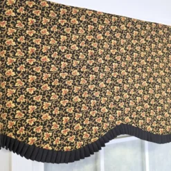 RLF Home 100% Cotton Flemington Provance Fully Lined Windows Rod Pocket Valance 50" X 15" Black -RLF Home Sales GUEST 8392ff4a 724d 4d0a 9691 7ed03ba193ec