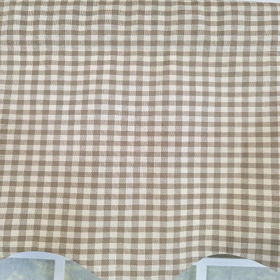 RLF Home 100% Cotton Gingham Regal With Poly/Cotton Ivory Lining Rod Pocket Valance 50" X 15" Tan 7 RLF Home 100% Cotton Gingham Regal With Poly/Cotton Ivory Lining Rod Pocket Valance 50" X 15" Tan - Image 5