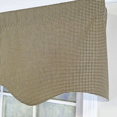 RLF Home 100% Cotton Pin Check Regal Fully Lined Windows Rod Pocket Valance 50" X 17" Black 5 RLF Home 100% Cotton Pin Check Regal Fully Lined Windows Rod Pocket Valance 50" X 17" Black - Image 3