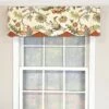 RLF Home 100% Cotton Zanzibar Petticoat With Poly/Cotton Lining Rod Pocket Valance 50" X 17" Orange