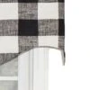 Grande Check Regal Style 3" Rod Pocket Valance 50" X 17" Black By RLF Home
