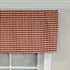 RLF Home Rusty Check Tailored 100% Cotton With Fully Lined 3" Rod Pocket Valnance For Windows 50" X 14" Red -RLF Home Sales GUEST 9164c745 56c9 4772 96f2 31c081d53f58