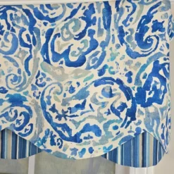 RLF Home 100% Cotton Mystify Petticoat Fully Lined Windows Rod Pocket Valance 50" X 15" Blue -RLF Home Sales GUEST 9292bc13 bd04 4780 8322 7311b860254c