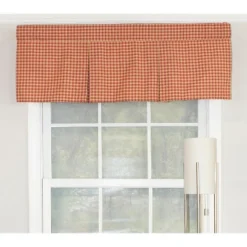 RLF Home Le Fleur Pleated 100% Cotton With Fully Lined 3" Rod Pocket Valnance For Windows 42" X 15" Coral