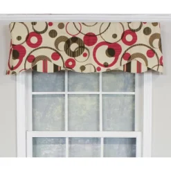 RLF Home Spheres Petticoat 100% Cotton With Fully Lined 3" Rod Pocket Valnance For Windows 50" X 15" Multi