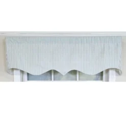 RLF Home 100% Cotton Seersucker Regal With Poly/Cotton Ivory Lining Rod Pocket Valance 50" X 16" Blue -RLF Home Sales GUEST 963959a1 b188 49a9 9ab6 6ff309c687e9