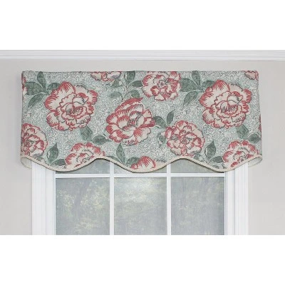 RLF Home Peony Bowl Trimmed Provance 100% Cotton With Fully Lined 3" Rod Pocket Valnance For Windows 50" X 15" Coral 3 RLF Home Peony Bowl Trimmed Provance 100% Cotton With Fully Lined 3" Rod Pocket Valnance For Windows 50" X 15" Coral