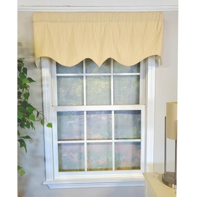 RLF Home Pin Stripe Regal 3" Rod Pocket Lining Luxurious And Elegant Window Treatment Valance 50" X 17" Yellow 3 RLF Home Pin Stripe Regal 3" Rod Pocket Lining Luxurious And Elegant Window Treatment Valance 50" X 17" Yellow