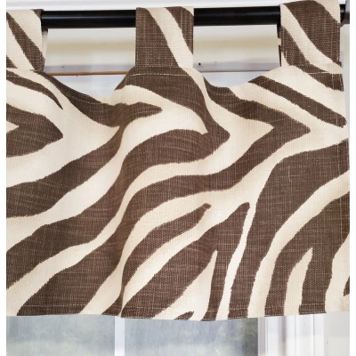 RLF Home 4" Top Tab High Quality Fabric Zebra Tab Valance For Windows 50" X 16" Brown 4 RLF Home 4" Top Tab High Quality Fabric Zebra Tab Valance For Windows 50" X 16" Brown - Image 2