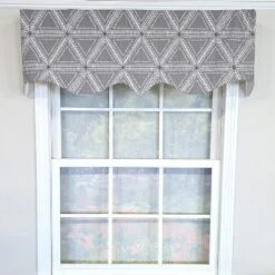 RLF Home 100% Cotton Zircon Regal With Poly/Cotton Ivory Lining Rod Pocket Valance 50" X 16" Gray