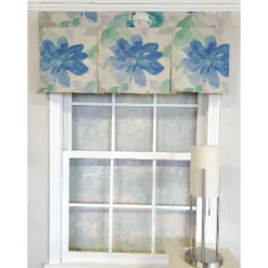 RLF Home 3" Rod Pocket High Quality Fabric Mantra Pleated Valance For Windows 50" X 17" Azure