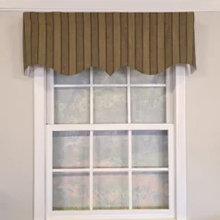 RLF Home 100% Cotton Bronte Regal With Poly/Cotton Ivory Lining Rod Pocket Valance 50" X 16" Olive