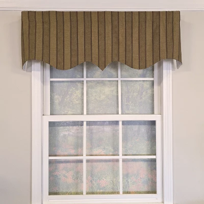 RLF Home 100% Cotton Bronte Regal With Poly/Cotton Ivory Lining Rod Pocket Valance 50" X 16" Olive 3 RLF Home 100% Cotton Bronte Regal With Poly/Cotton Ivory Lining Rod Pocket Valance 50" X 16" Olive