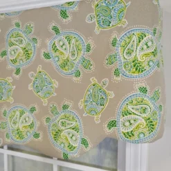 RLF Home 100% Cotton Tortuga Stanform Fully Lined Windows Rod Pocket Valance 50" X 16" Green -RLF Home Sales GUEST a4d21178 c471 4e4c bb56 df6474a4475f