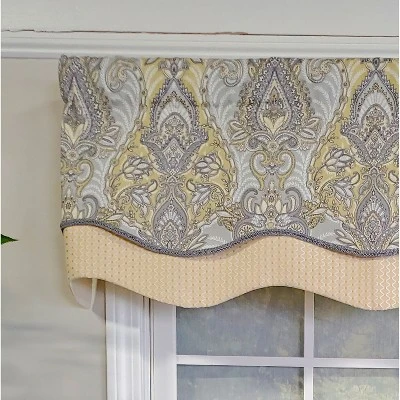 RLF Home 3" Rod Pocket High Quality Fabric Nobility Glory Valance For Windows 50" X 16" Gary 5 RLF Home 3" Rod Pocket High Quality Fabric Nobility Glory Valance For Windows 50" X 16" Gary - Image 3