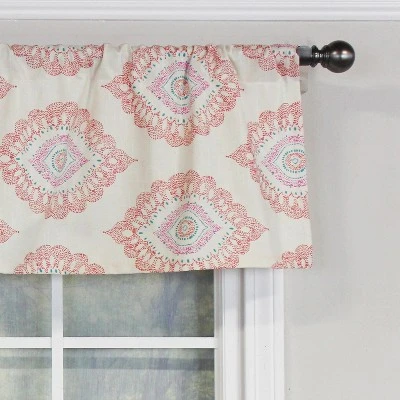 RLF Home Exquisite Tailored 100% Cotton With Fully Lined 3" Rod Pocket Valnance For Windows 50" X 14" Scarlet 4 RLF Home Exquisite Tailored 100% Cotton With Fully Lined 3" Rod Pocket Valnance For Windows 50" X 14" Scarlet - Image 2