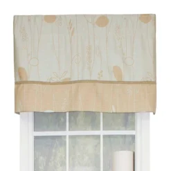 RLF Home Aquarelles Window Treatment Banded Premium Quality Valance 3" Rod Pocket 50" X 16" Aqua Mist