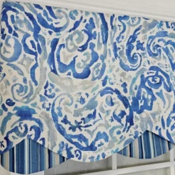 RLF Home 100% Cotton Mystify Petticoat Fully Lined Windows Rod Pocket Valance 50" X 15" Blue -RLF Home Sales GUEST aef4d4d9 46b7 4bb4 8805 9a093518c1a3