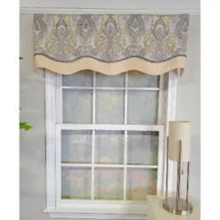 RLF Home 3" Rod Pocket High Quality Fabric Nobility Glory Valance For Windows 50" X 16" Gary