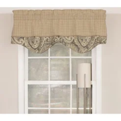 RLF Home Sedona Blouson 100% Cotton With Fully Lined 3" Rod Pocket Valnance For Windows 50" X 15" Blue