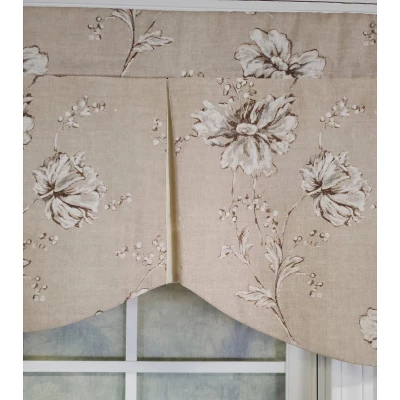 RLF Home 3" Rod Pocket High Quality Fabric Desert Flower Mandy Valance For Windows 50" X 17" Camel 4 RLF Home 3" Rod Pocket High Quality Fabric Desert Flower Mandy Valance For Windows 50" X 17" Camel - Image 2