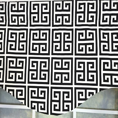 RLF Home 100% Cotton Tower Cornice With Poly/Cotton Ivory Lining Rod Pocket Valance 50" X 17" Black 4 RLF Home 100% Cotton Tower Cornice With Poly/Cotton Ivory Lining Rod Pocket Valance 50" X 17" Black - Image 2